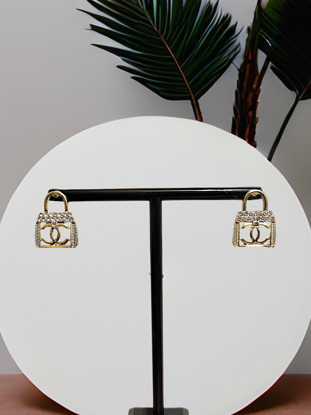 Gold Tone Handbag Charm Earrings - Designer Inspired